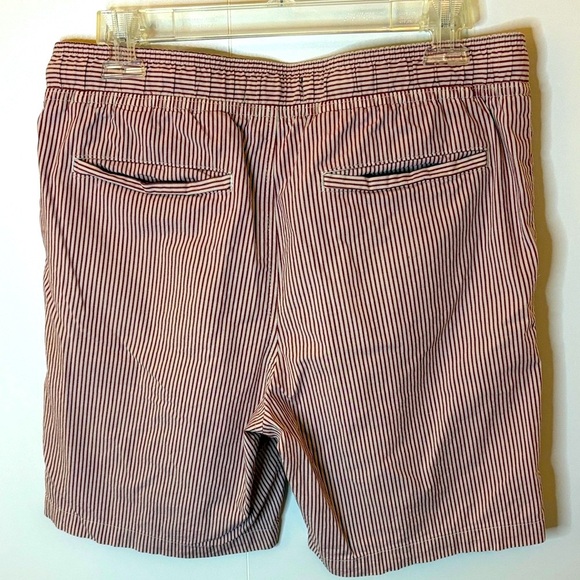 Men's Striped Deck Shorts - Red and White - Picture 4 of 4